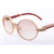 High quality replica UA Gucci Cartier Full Diamond Wood In Gold Brown Sunglasses