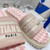 High quality replica UA Dior Dway Slide Cornflower Pink Embroidered Cotton with Micro Houndstooth Motif, Sandals