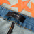 High Quality Replica UA Amiri x Chemist leather stars jeans orange, Pants