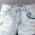 High Quality Replica UA Amiri Animal Print Patch Details Light Indigo, Pants