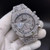 buy Iced out replica moisonnite diamonds  AP royal oak chronograph watch with arabic dial replica from hypereptime Audemars Piguet