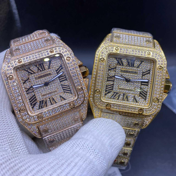 buy High quality replica fully Iced out Moissanite Diamonds Cartier Santos (Pick Style) replica from hypereptime Other brands