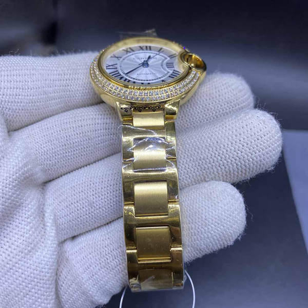 buy High quality replica iced out moissanite diamonds Cartier santos Womens Iced Bezel 33mm replica from hypereptime Other brands