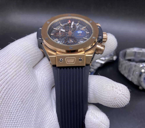 buy High quality replica plain jane Hublot rose gold case case 42mm Black Rubber replica from hypereptime Hublot
