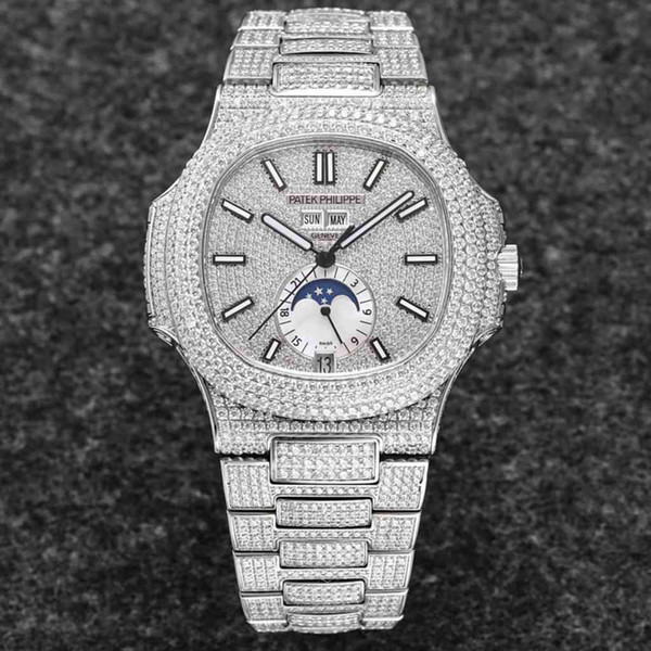 buy High quality replica Iced out Moissanite Patek bust down silver case replica from hypereptime Patek