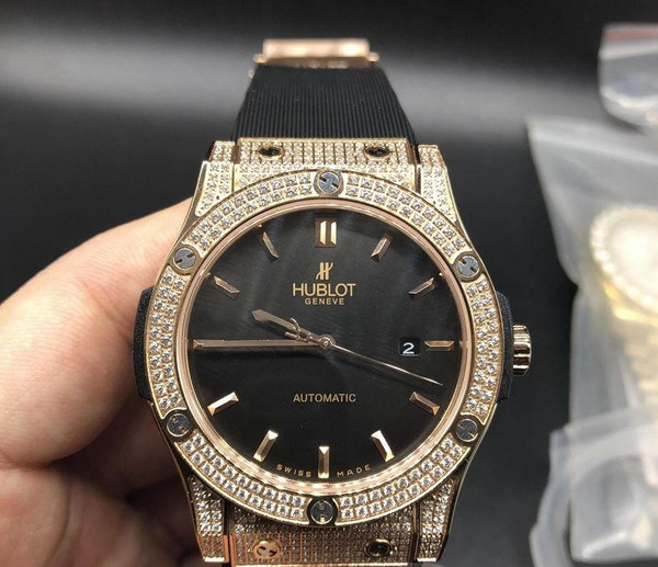 buy High quality replica plain jane Hublot Rosegold case, Black Dial replica from hypereptime Hublot