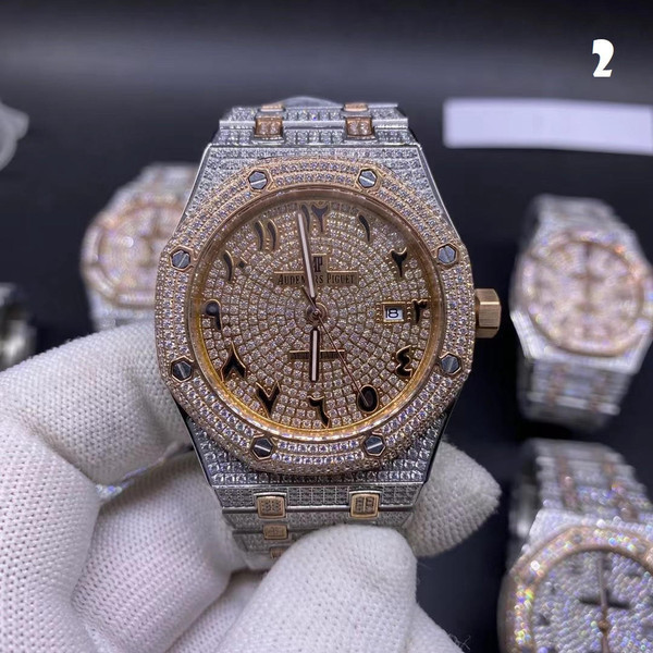 buy High Quality replica Iced out Moissanite diamonds AP Two tone (Pick style) replica from hypereptime Audemars Piguet