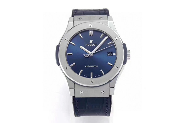 High quality replica plain jane Hublot classic fusion series silver/blue watch