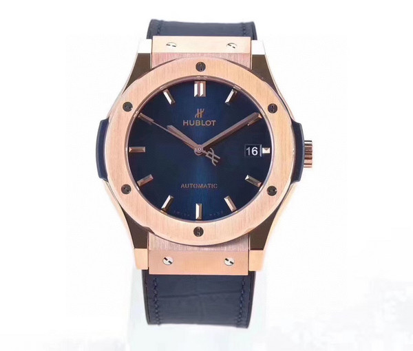 High quality replica plain jane Hublot classic fusion series rosegold/blue watch