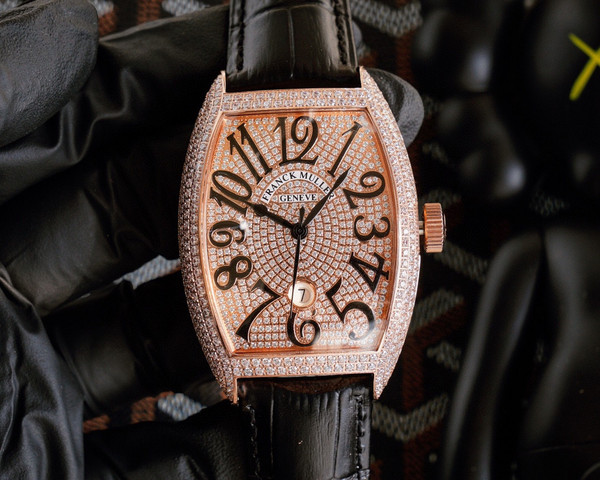 High quality replica iced out Franck Muller Gypsophila Series moissanite vvs diamond rose gold watch
