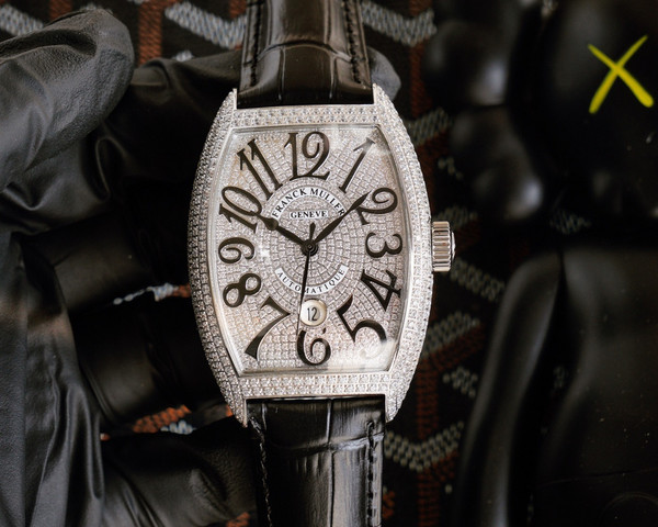High quality replica iced out Franck Muller Gypsophila Series moissanite vvs diamond silver watch