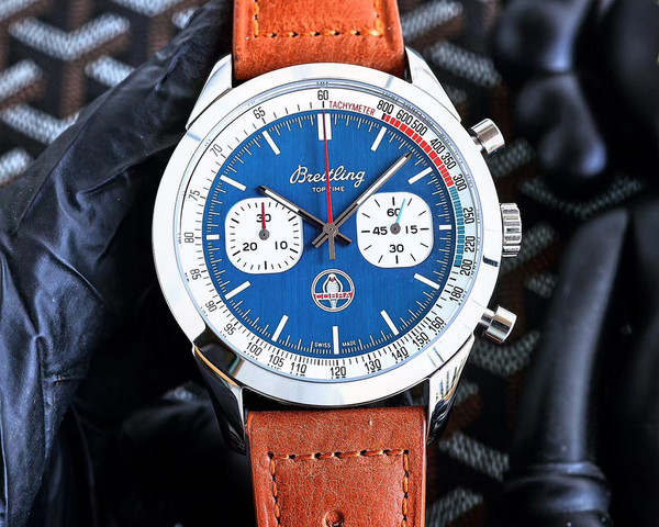 Super clone replica plain jane Breitling Avengers series red dial leather strap watch
