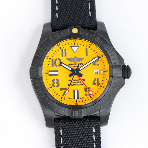 buy Super clone replica plain jane Breitling Blackbird Reconnaissance Plane yellow black watch replica from hypereptime BREITLING