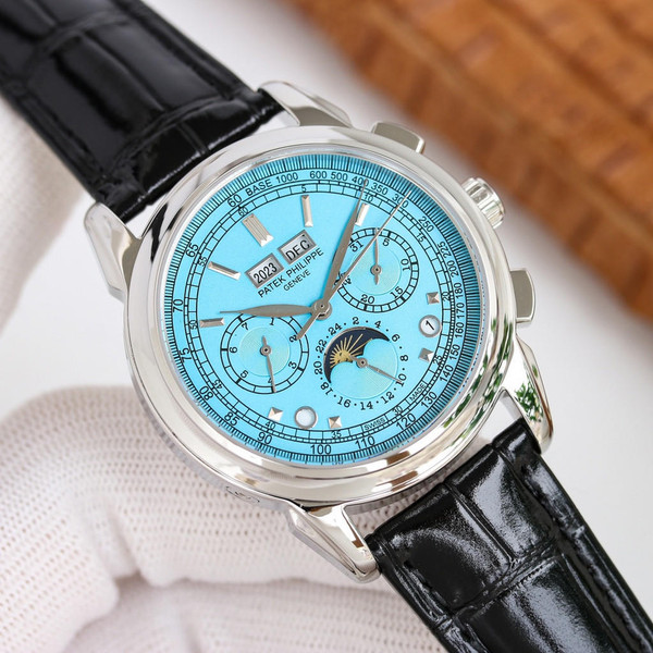 buy Super clone replica plain jane Patek Philippe chronograph series blue watch replica from hypereptime Patek