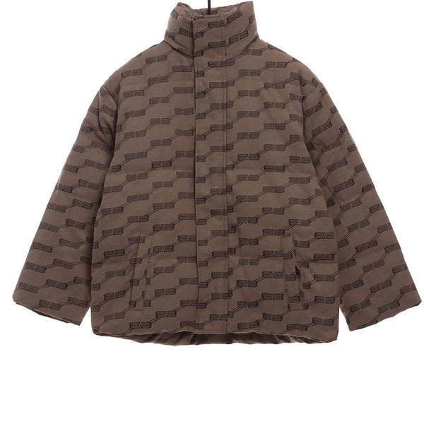 buy High quality replica UA  Balenciaga all-over print lock jacquard down Jacket replica from hypereptime Balenciaga