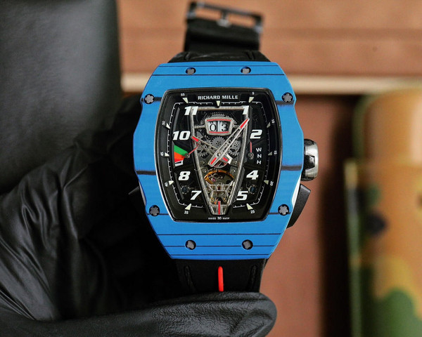 buy Super clone replica plain jane Richard Mille RM40-01 Mclaren blue watch replica from hypereptime richard mille