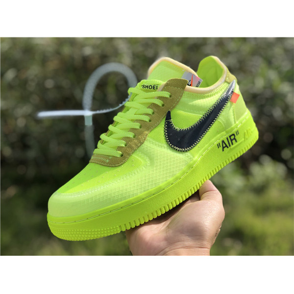 Buy C UA High quality replica off-white x nike Air force one AF1 Green neon colorway sneakers from HypeRepTime, best replica designer brand website