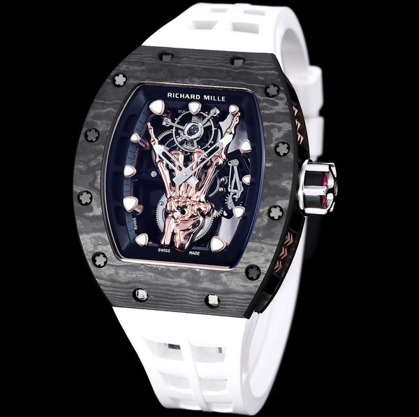 buy Super clone replica plain jane Richard Mille RM40-01 white black watch replica from hypereptime richard mille