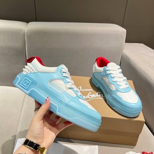 Buy High quality replica UA Christian Louboutin Astroloubi Blue Calf Leather Sneaker from HypeRepTime, best replica designer brand website