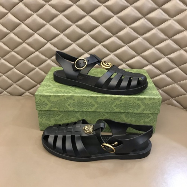 Buy High Quality Replica UA Gucci Rubber buckle strap black Sandal from HypeRepTime, best replica designer brand website