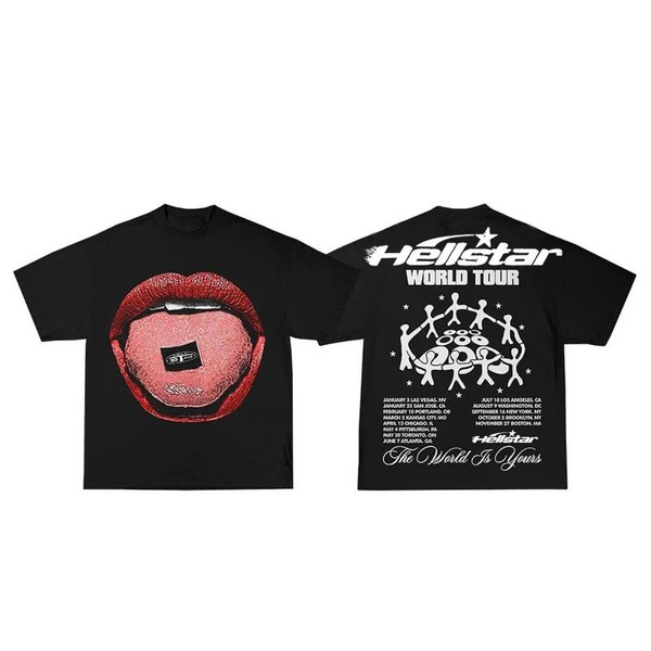 buy High quality replica UA Vintage Personalized Hellstar Lips Graphic 100% Cotton Short Sleeve T-Shirt replica from hypereptime Other brands