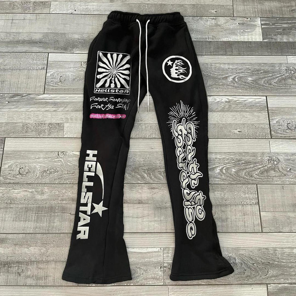 buy High quality replica UA Vintage Hellstar Letter Graphic Stylish Casual Flared Sweatpants replica from hypereptime Other brands