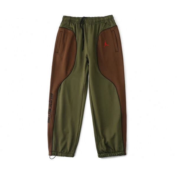 High Quality Replica UA Supreme x Jordan Tricot Track Brown green Pants