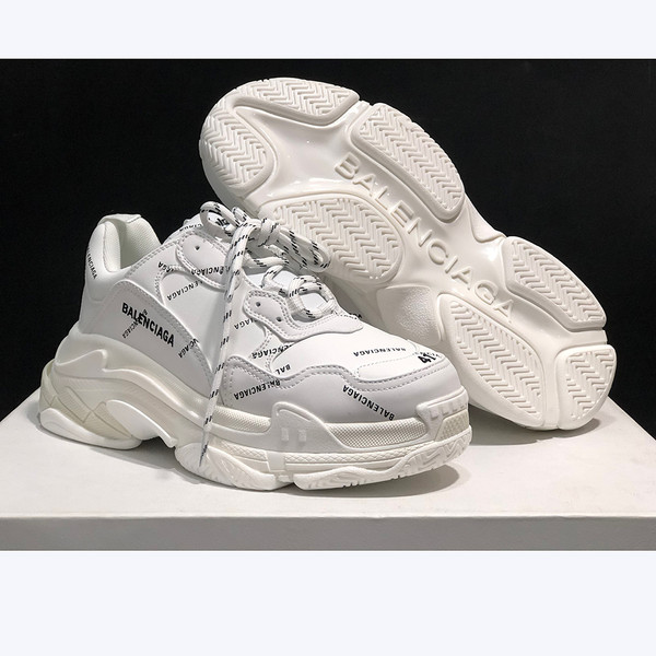 Buy UA High quality replica Balenciaga Triple S sneakers with Balenciaga all over it ( Black or white colors available) sneakers from HypeRepTime, best replica designer brand website