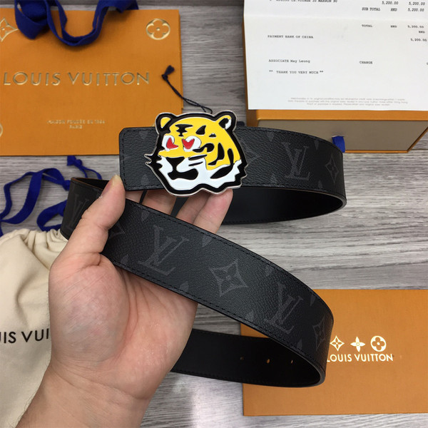 Buy High quality replica UA Louis Vuitton Tiger 40MM Black Belt from HypeRepTime, best replica designer brand website
