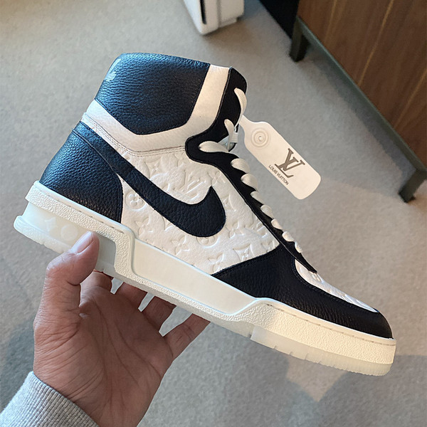 Buy High quality replica UA Louis Vuitton X Nike Air Force 1 Sneaker In Black And White from HypeRepTime, best replica designer brand website