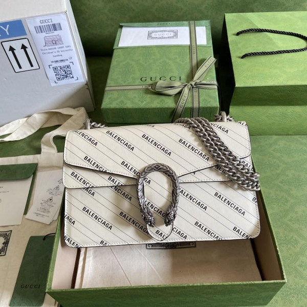 buy High Quality Replica UA Gucci x Balenciaga The Hacker Project small Dionysus White, Bag replica from hypereptime Gucci