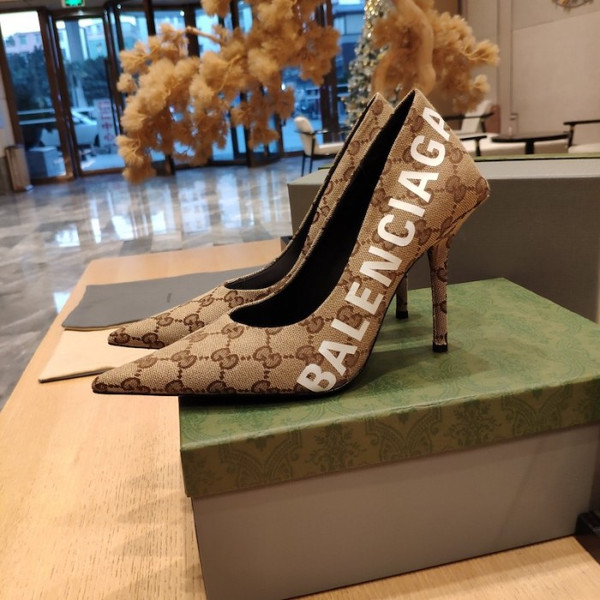 High Quality Replica UA Gucci x Balenciaga The Hacker Project Square Knife pump Heels