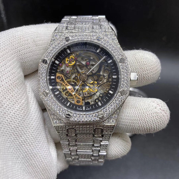 Buy Iced out moisonnite diamonds replica AP skeleton watch (Select color way) from HypeRepTime, best replica designer brand website