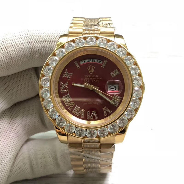 buy Iced out replica moissanite diamond in middle rolex date just watch replica from hypereptime Rolex