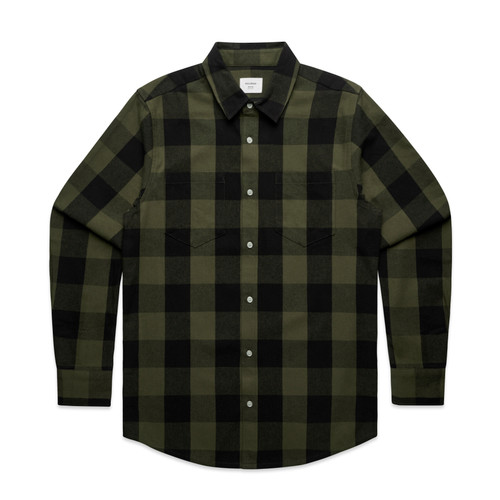 check-shirt-black/army