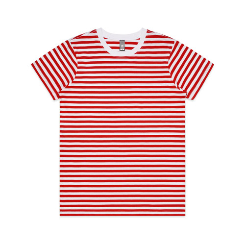 wo's-maple-stripe-tee-white/red