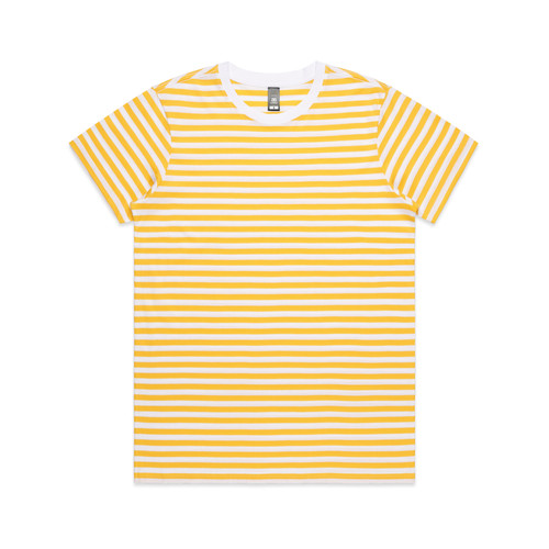 wo's-maple-stripe-tee-white/yellow