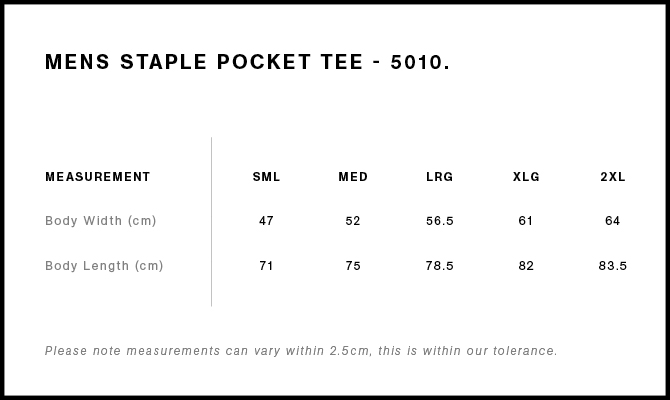 Mens Staple Pocket Tee - 5010S - AS Colour NZ