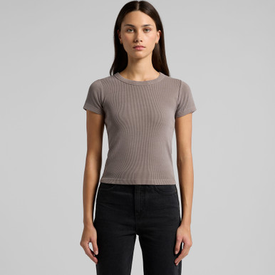 Wo's Faded Organic Rib Tee | 4036