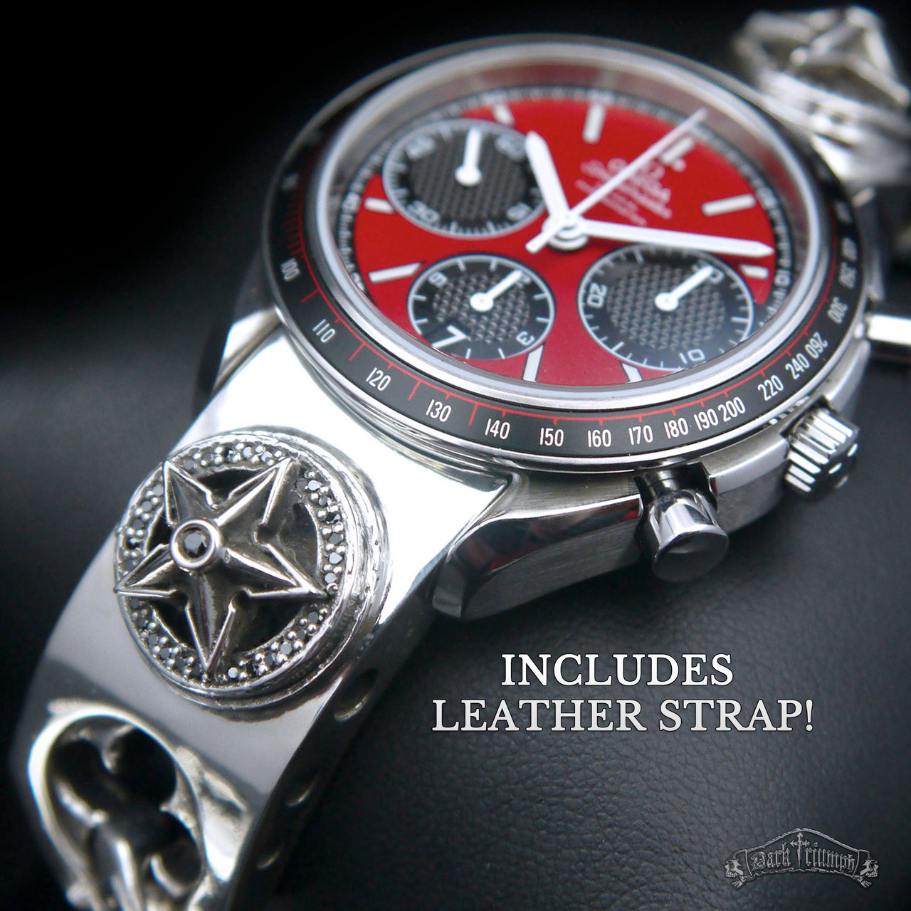 Men’s Leather Sterling Silver North Star Leather Bracelet