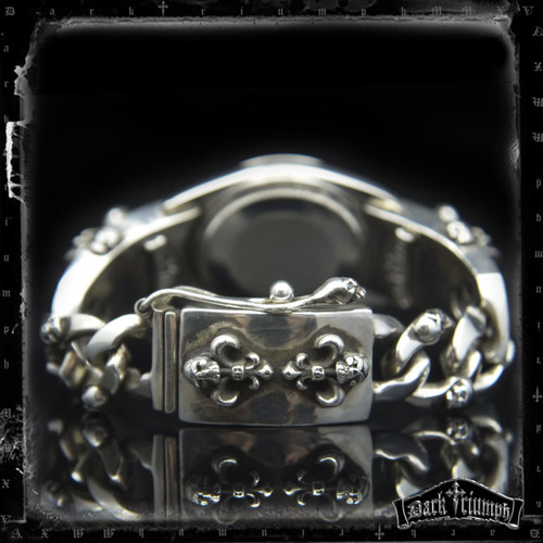 Vintage Rolex Watches | Sterling Silver Black Diamond Fleur Bracelet