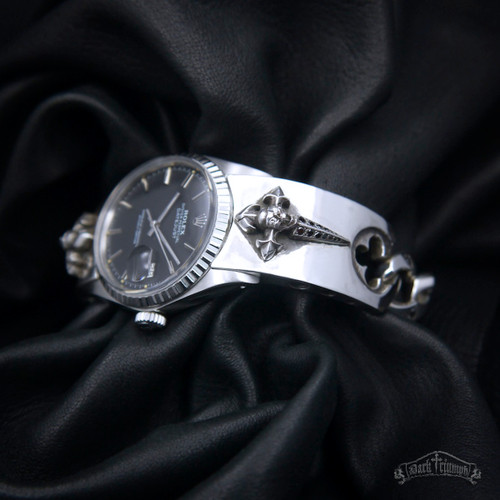 Rolex Watches | Diamond Sterling Silver Skull Bracelet