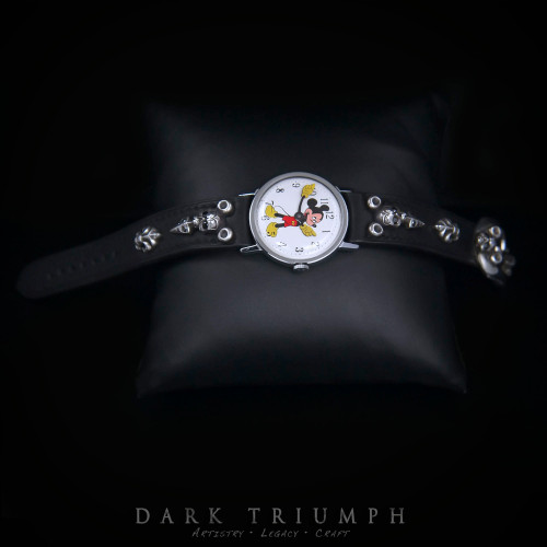 Mickey Mouse Watches | Custom Sterling Silver Skull Fleur 