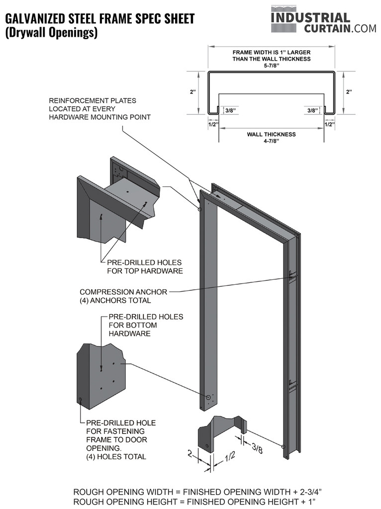 Galvanized Steel Frame Spec Sheet
