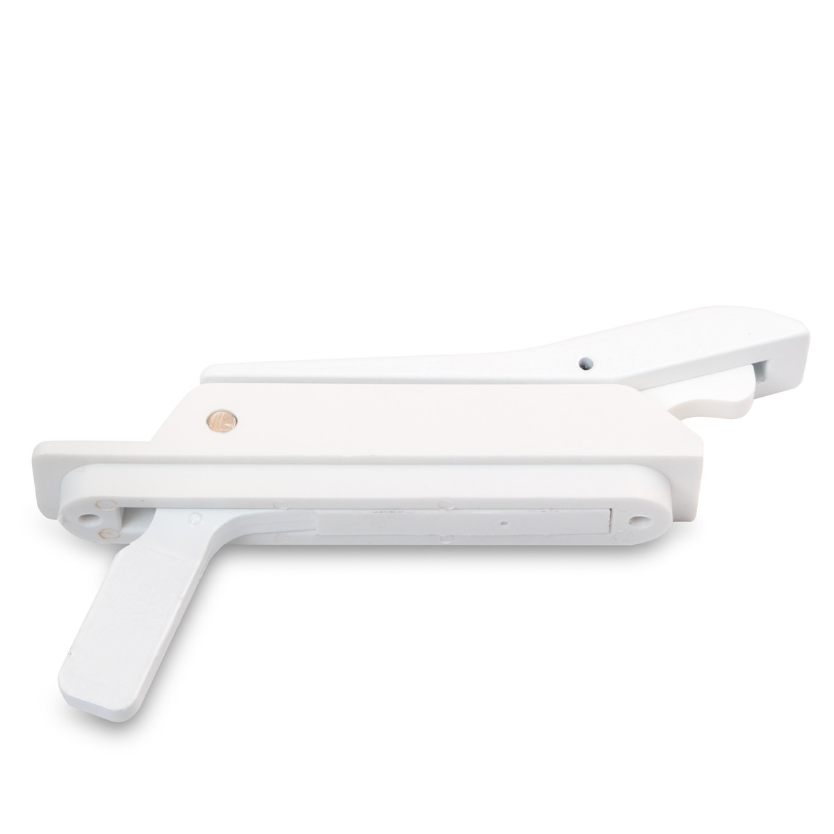Multi-point casement window locking handle with 84 mm screw spacing, ZAMAC lever and nylon housing.