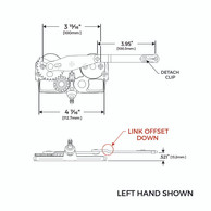 Truth Entrygard Dyad Casement Operator 4-1/2" Link Arm (Left Hand)