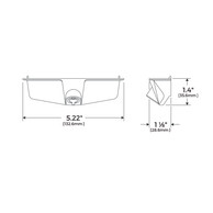 Technical drawing, dimensions, sizes, specifications for Truth 10341 Entrygard window operator and crank plastic cover.