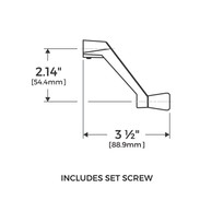 Technical drawing, dimensions, sizes of Truth Window Operator Crank Handle 10579.
