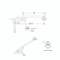 ACME rear mount single arm awning window operator with brass slider and powder-coated zinc alloy housing.