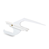 Leo Hardware single point vinyl casement window lock handle with powder-coated finish and white nylon housing.